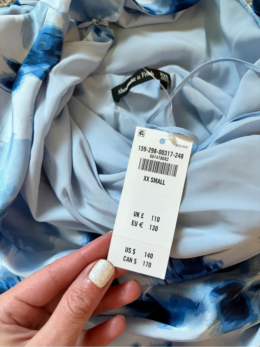 Abercrombie  Blue Floral Cowl Neck Dress